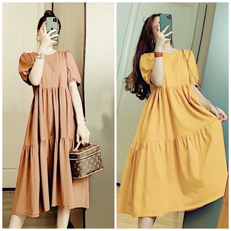 Đầm suông 3 tầng 2 màu