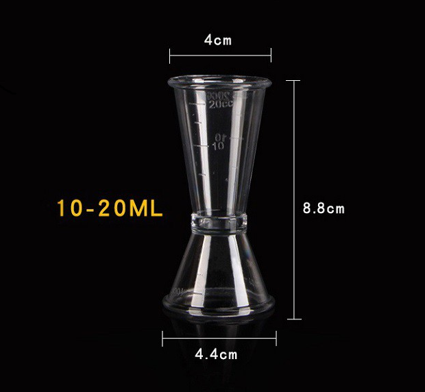 Ly đong 2 20 40ml - zig đong 2 đầu CÓ CHIA VẠCH ĐỊNH LƯỢNG