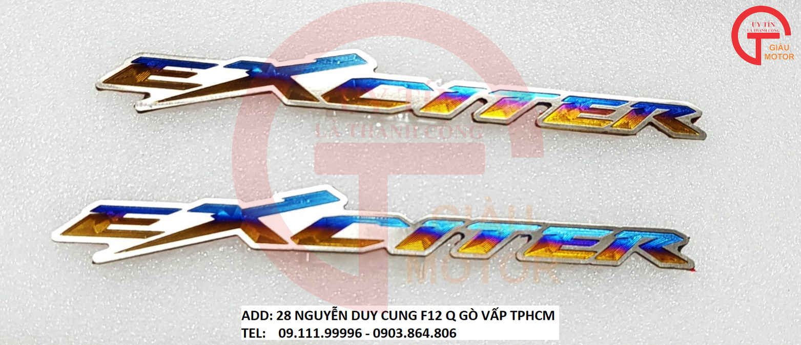 CẶP TEM TITAN CHỮ EXCITER DÁN XE YAMAHA EXCITER