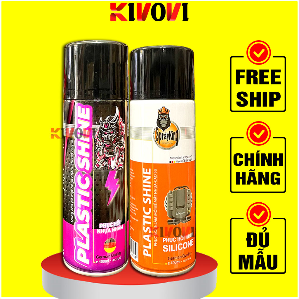 Xịt Bóng Dàn Áo Xe Máy SprayKing 400Ml CHÍNH HÃNG - Phục Hồi Nhựa Nhám Xe/ Chai Xịt Nhựa Nhám Đen/ C