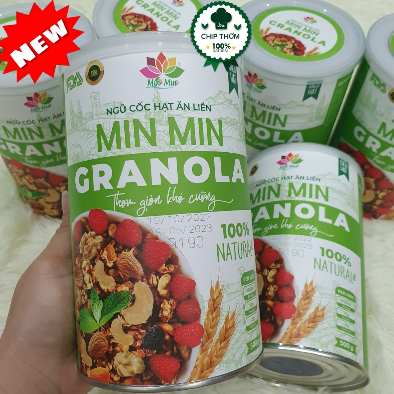 Ngũ Cốc Hạt ăn liền Granola Min Min , ngũ cốc dinh dưỡng ăn liền 500gam
