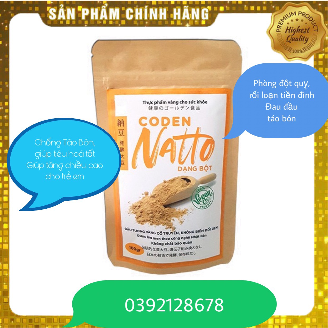 Natto CODEN đậu tương lên men 100G phòng ngừa tai biến đột quỵ, bổ sung canxi, giảm đau đầu, giảm táo bón LS05 LINHSHOP89