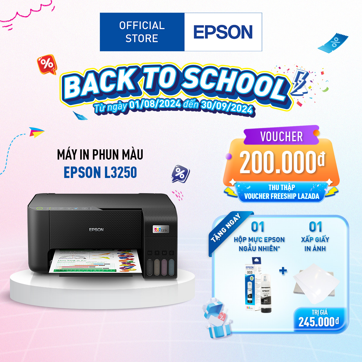 Máy in phun màu đa năng Epson Ecotank L3250