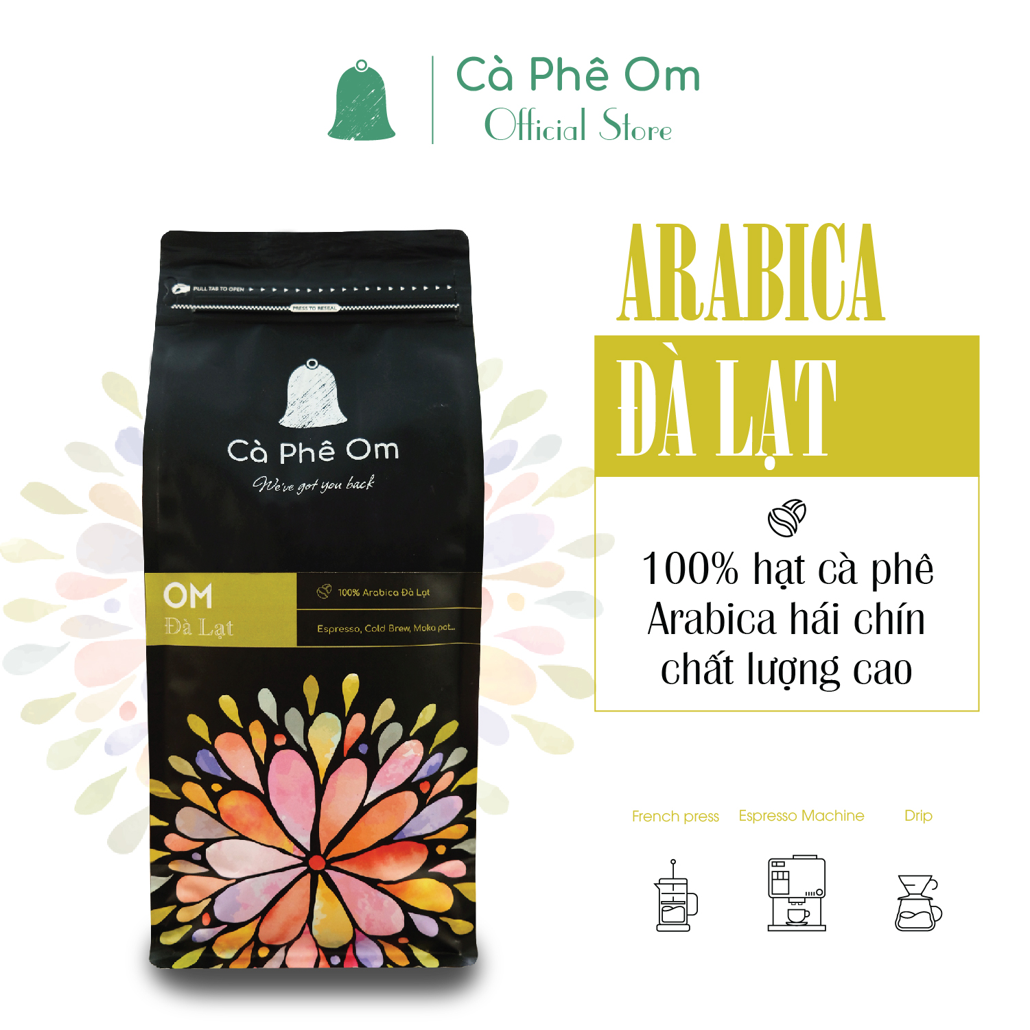 1kg Cà phê Arabica Cầu Đất Đà Lạt 100% rang xay nguyên chất, cà phê hạt rang mộc pha máy, cold brew