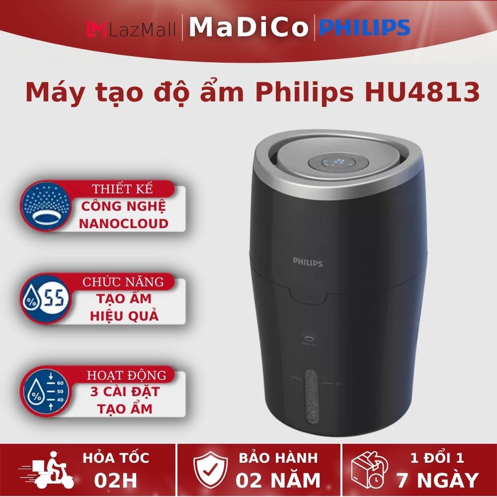 Máy tạo độ ẩm philips hu4813/00 với 3 chế độ tạo ẩm, dung tích bình nước 2l- bh 24 tháng - madico