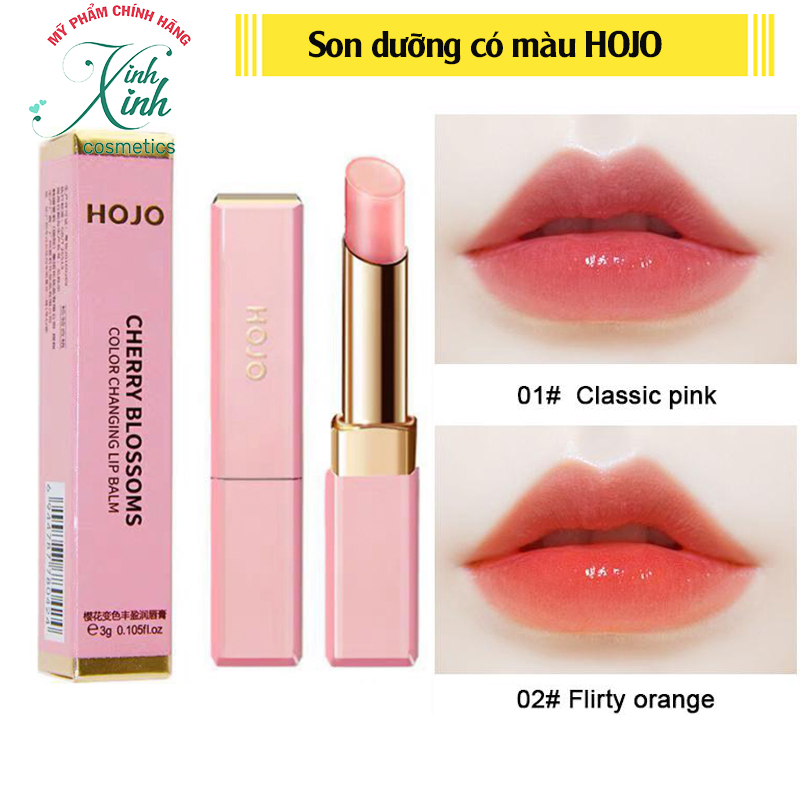[CHÍNH HÃNG] Son Dưỡng Có Màu HOJO Cherry Blossom Dưỡng Môi Mềm Mịn Son dưỡng môi có màu HOJO đổi màu theo nhiệt độ