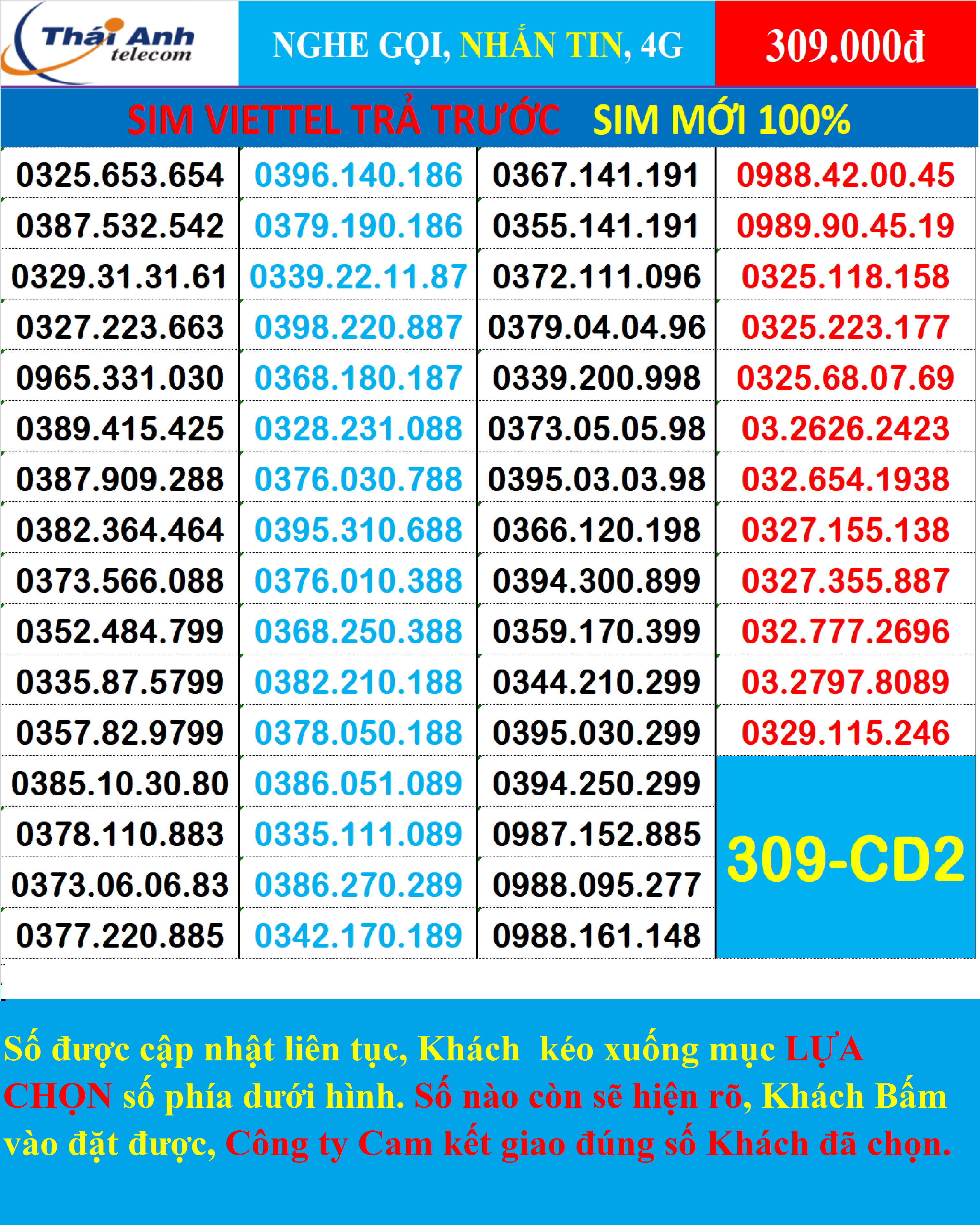  Sim đẹp Viettel Trả trước  chính hãng -Chọn số - Nghe gọi Nhắn Tin 4G  Chưa Kích hoạt  Sim mới 100% Chưa đứng tên ai và chưa làm bất cứ dịch vụ nào Sim gói cước Tomato và kèm theo nhiều gói 4G 