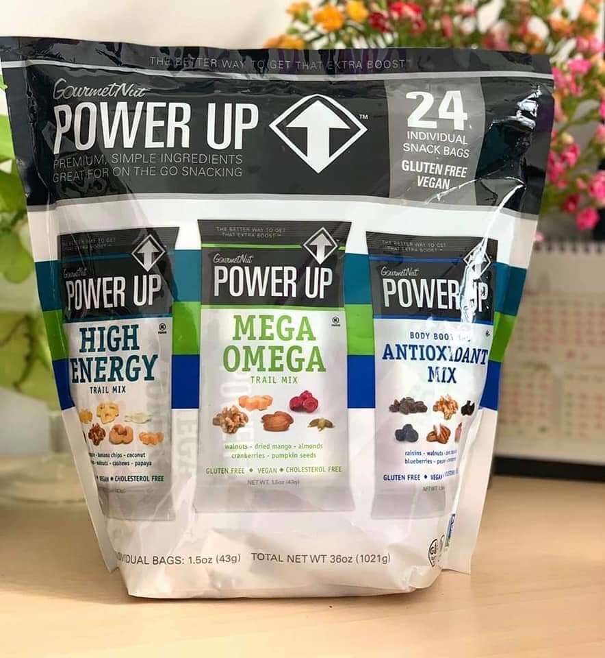 Hạt và trái cây sấy khô Gourmetnut POWER UP TRAIL MIX MEGA OMEGA 397gr