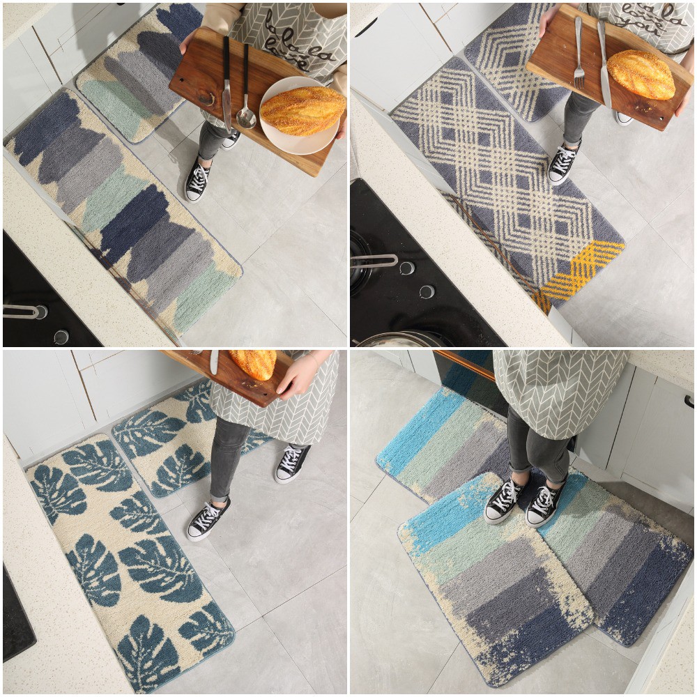 Thảm trải sàn nhà bếp sợi lông cotton siêu êm siêu bền thấm hút nước tránh trơn trượt cực tốt