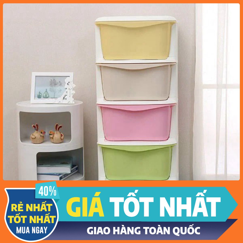 Tủ đa sắc, tủ nhựa 5 tầng, tủ nhựa có bánh xe nhựa Việt Nhật