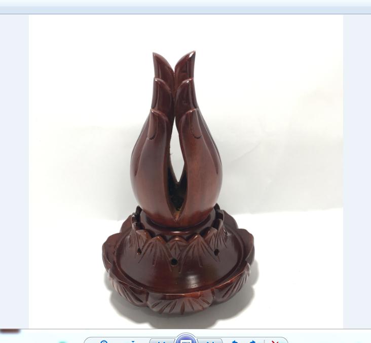 LƯ ĐỐT TRẦM HƯƠNG GỖ HƯƠNG BÀN TAY PHẬT CỠ VỪA - ẢNH THẬT