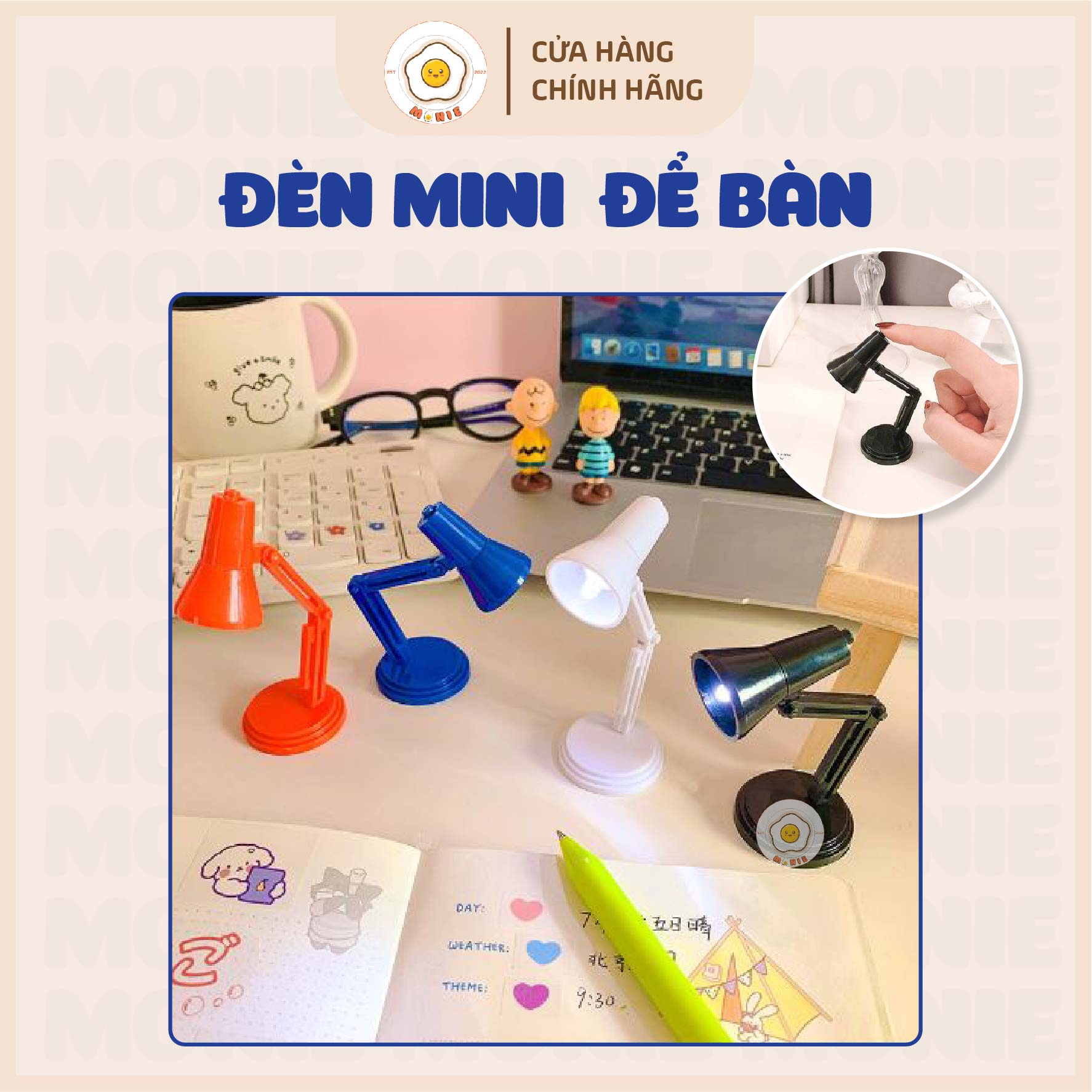 Đèn led mini để bàn thiết kế đáng yêu độc đáo tiện dụng.
