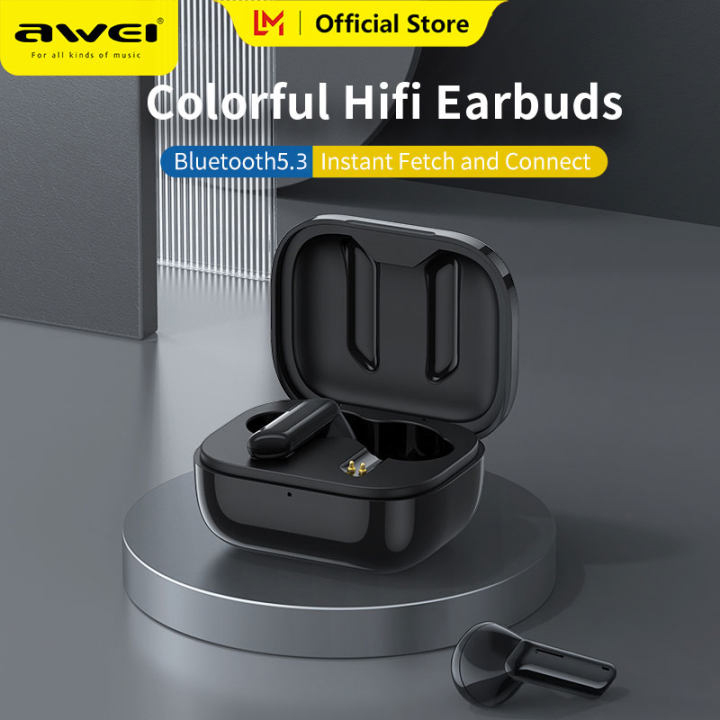 Awei T36 tai nghe bluetooth không dây mini tws pro tai nghe khử tiếng ồn thông minh tai nghe không dây chơi game âm thanh bass độ trễ không với thời gian chơi 5 giờ tai nghe chống nước bluetooth v5.3 cực thấp cho tất cả các thiết bị di động bluetooth