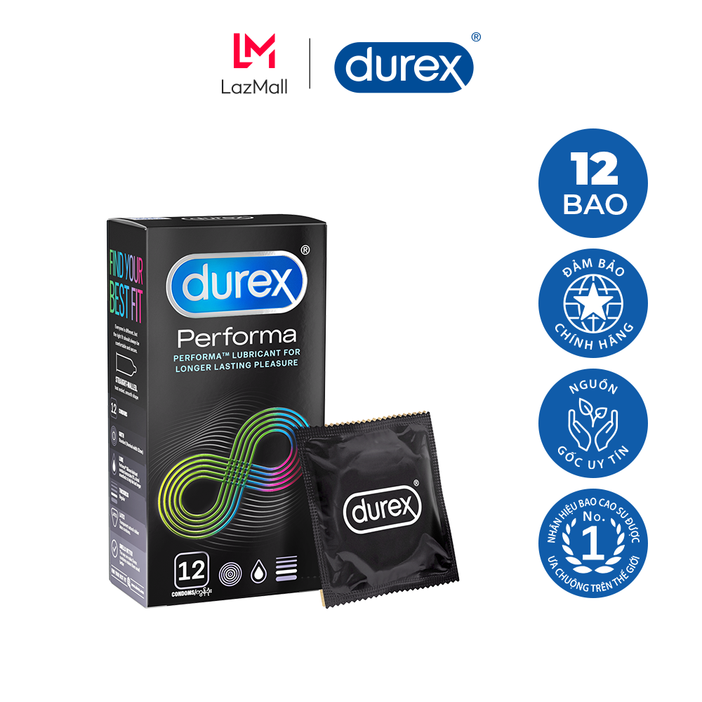 Combo 2 bao cao su Durex Performa 12 bao + 1 gel bôi trơn Play Massage 2 in 1 200ml (FBL) 2