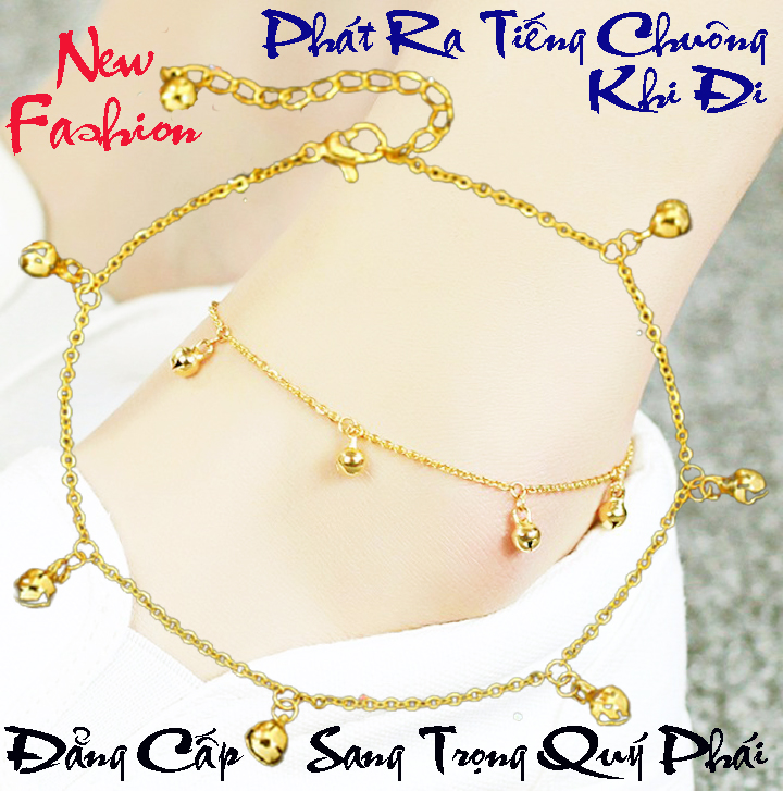 Lắc chân nữ titan kiểu chuông (phát ra tiếng chuông khi đi) siêu đẹp, bền màu, hợp thời trang, dễ phối đồ