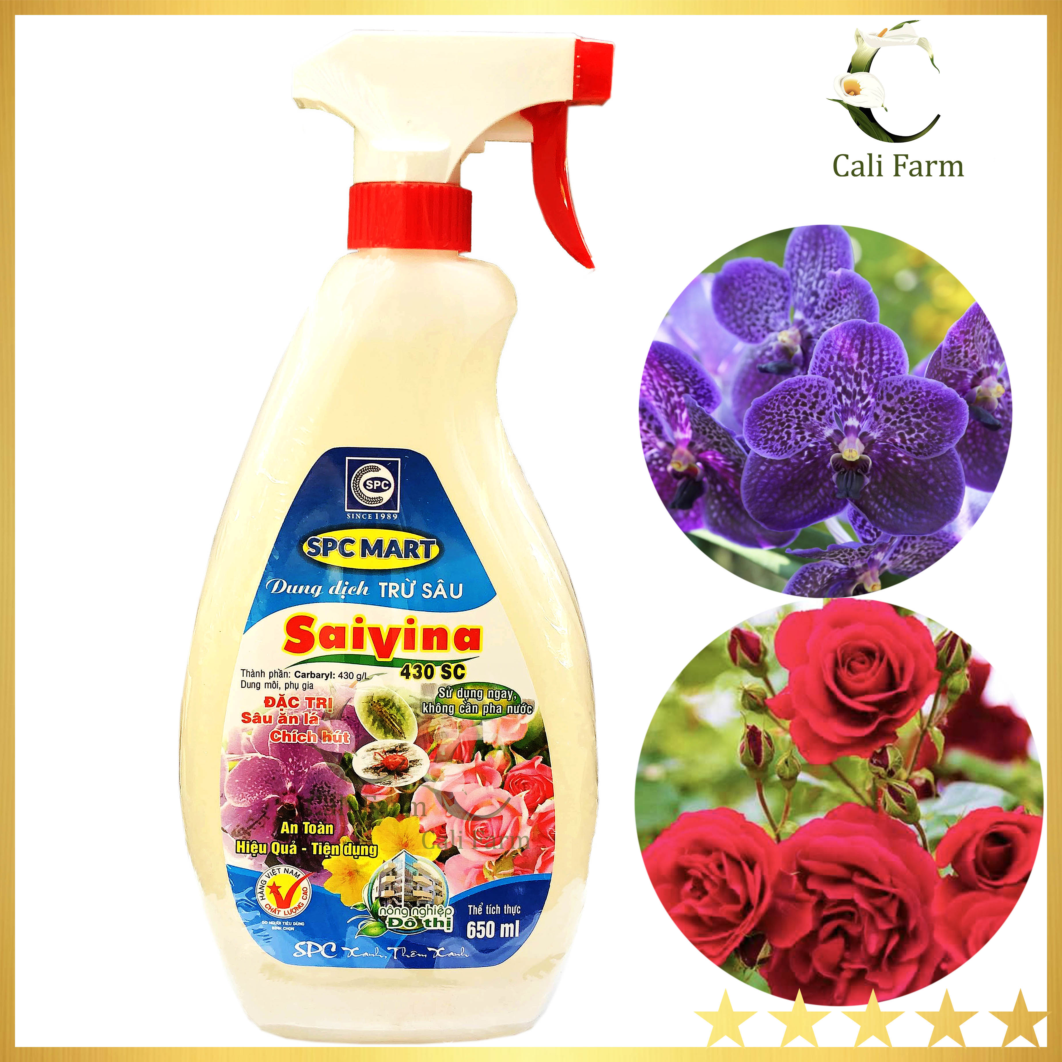 Dung dịch saivina 430sc pha sẵn 650ml - trừ bọ trĩ, nhện, rầy rệp, bọ phấn trên hoa, kiểng