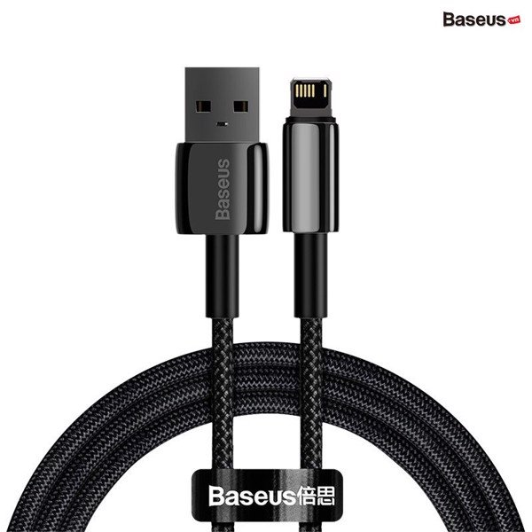 Cáp sạc Lightning siêu bền dùng iPhone/iPad Baseus Tungsten Gold Lightning (USB to Lightning, 2.4A Fast Charging & Data