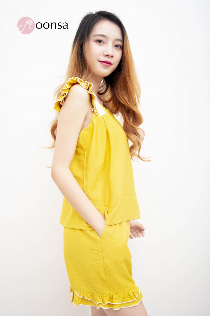 Bộ đồ ngủ tơ nilen Bèo Cánh Vàng