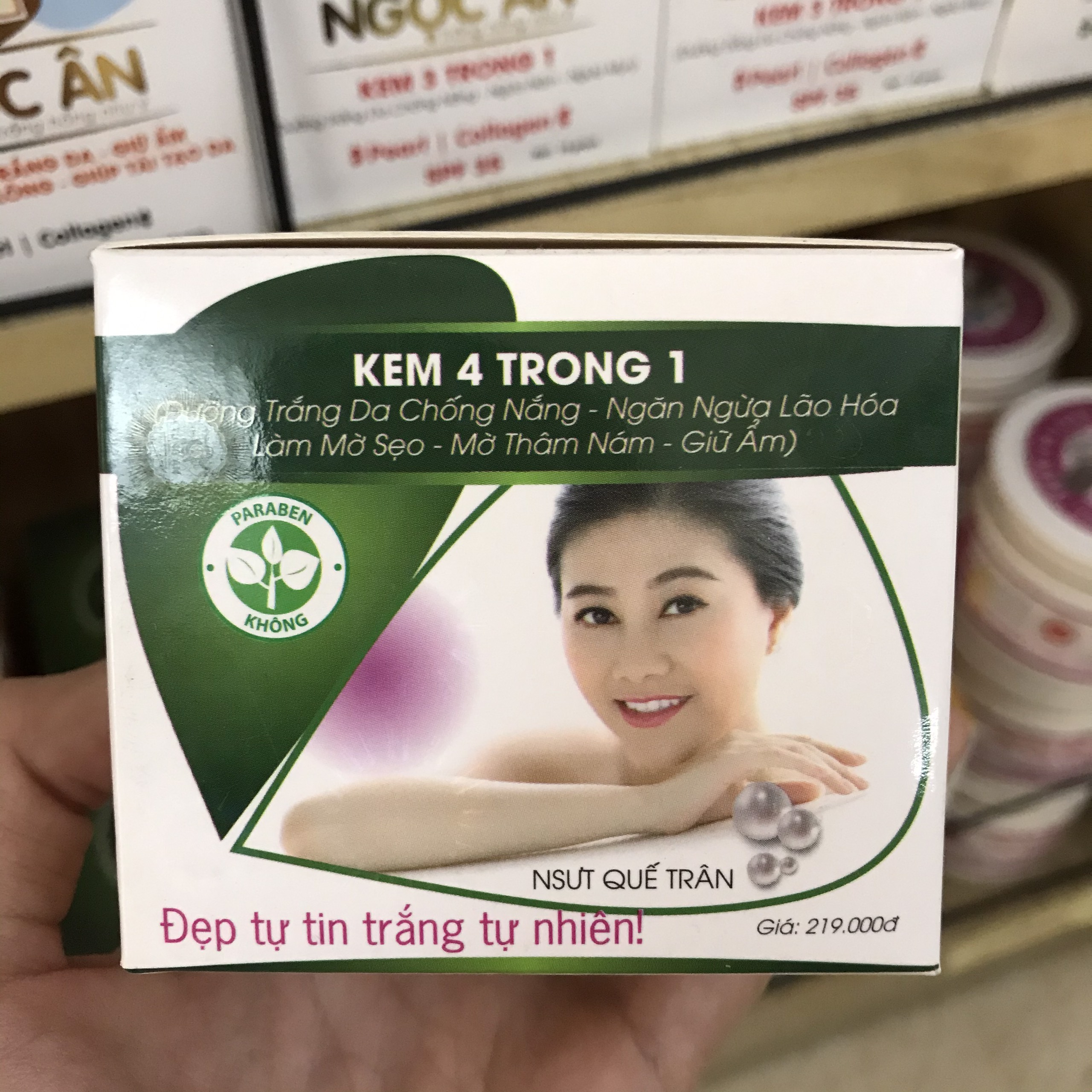 Kem Ngọc Ân - Kem trắng da chống nắng, Ngăn lão hóa, Mờ sẹo thâm, Giữ ẩm 4 trong 1 (15g)
