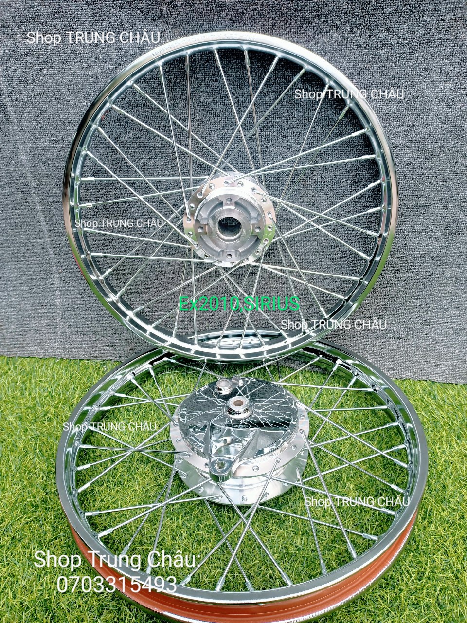 [HCM]CẶP BÁNH CĂM SIRUIS EXCITER2010 NIỀN SẮT UNION ĐÙM CĂM MẠ CROM LOẠI 1 KÈM MÁ ĐÙM