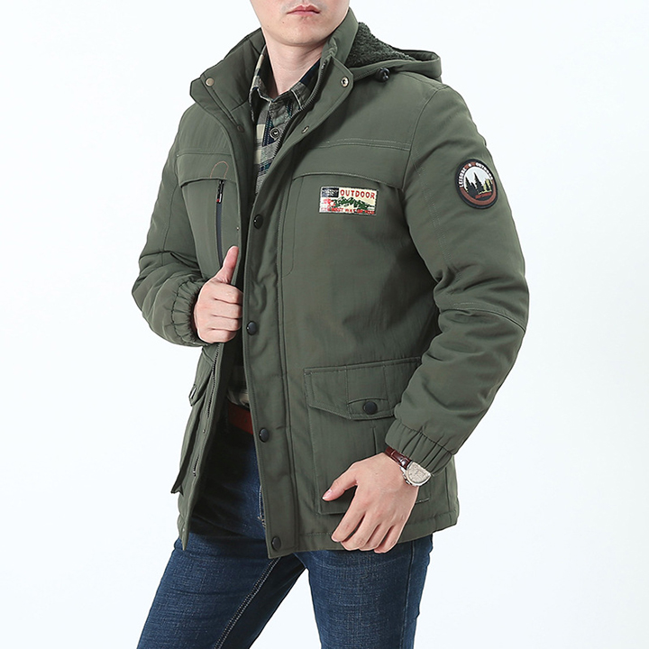 Áo khoác nam kaki lót lông dày mặc ấm mùa đông - AK1904