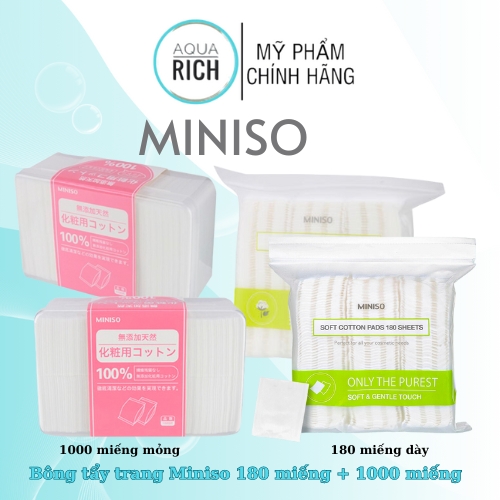 Bông tẩy trang miniso 1000 miếng 180 miếng