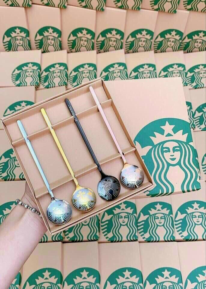 Bộ 4 muỗng thìa starbuck sang trọng