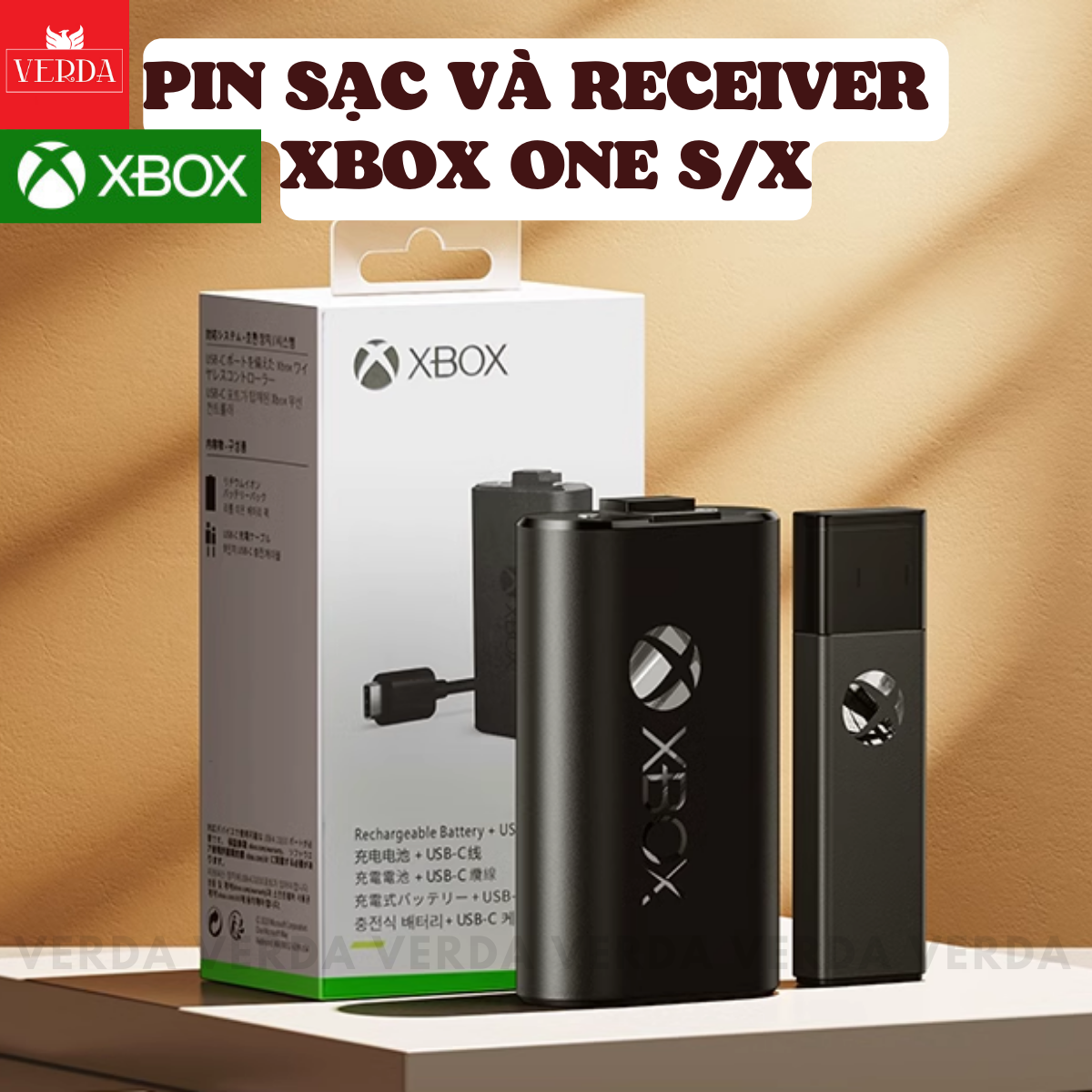 Pin Xbox – Receiver Xbox cho tay cầm Series X, sạc Xbox One S chính hãng, USB Xbox wireless Adapter Receiver