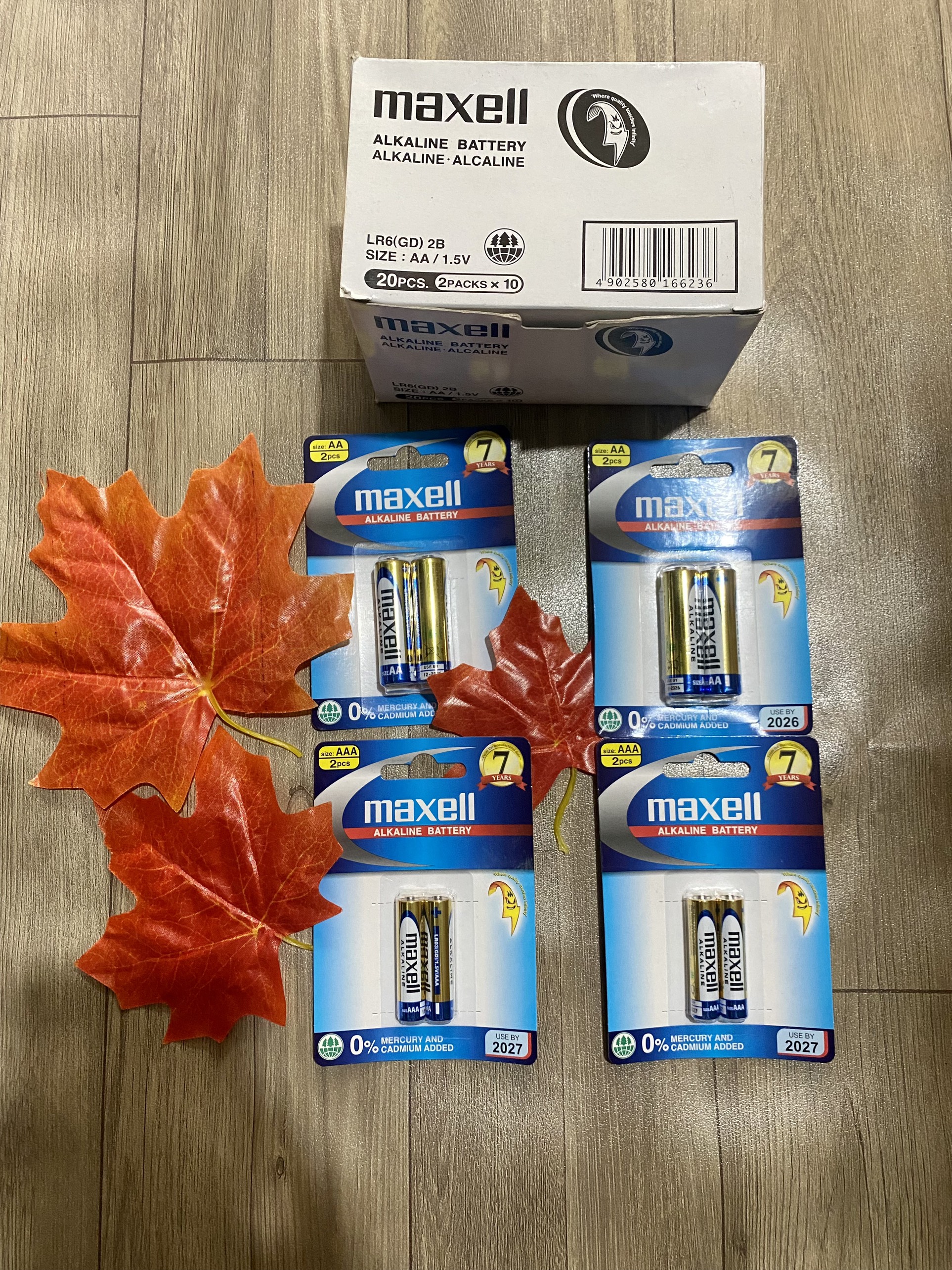 Combo 2 vỉ Pin Maxell AA alkaline, pin đũa AAA maxell