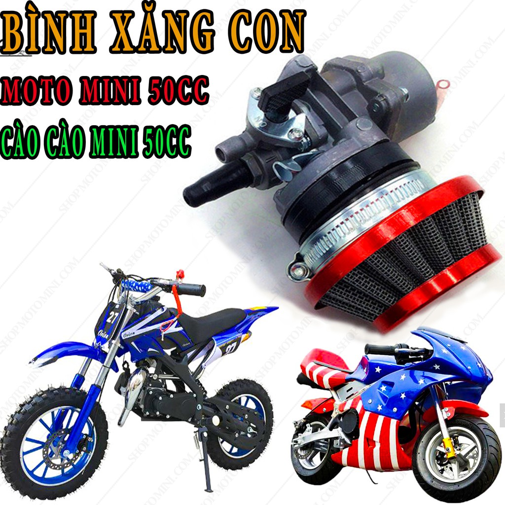 Chế xăng xe cào cào mini 50cc - bình xăng con xe cào cào xe moto mini - chế xăng moto mini 50cc