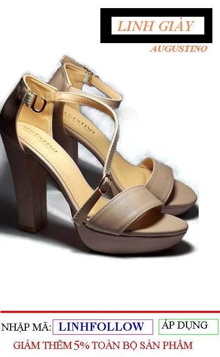 [SALE] Sandal Augustino Đế Đúp Quai Ngang (Màu Kem)