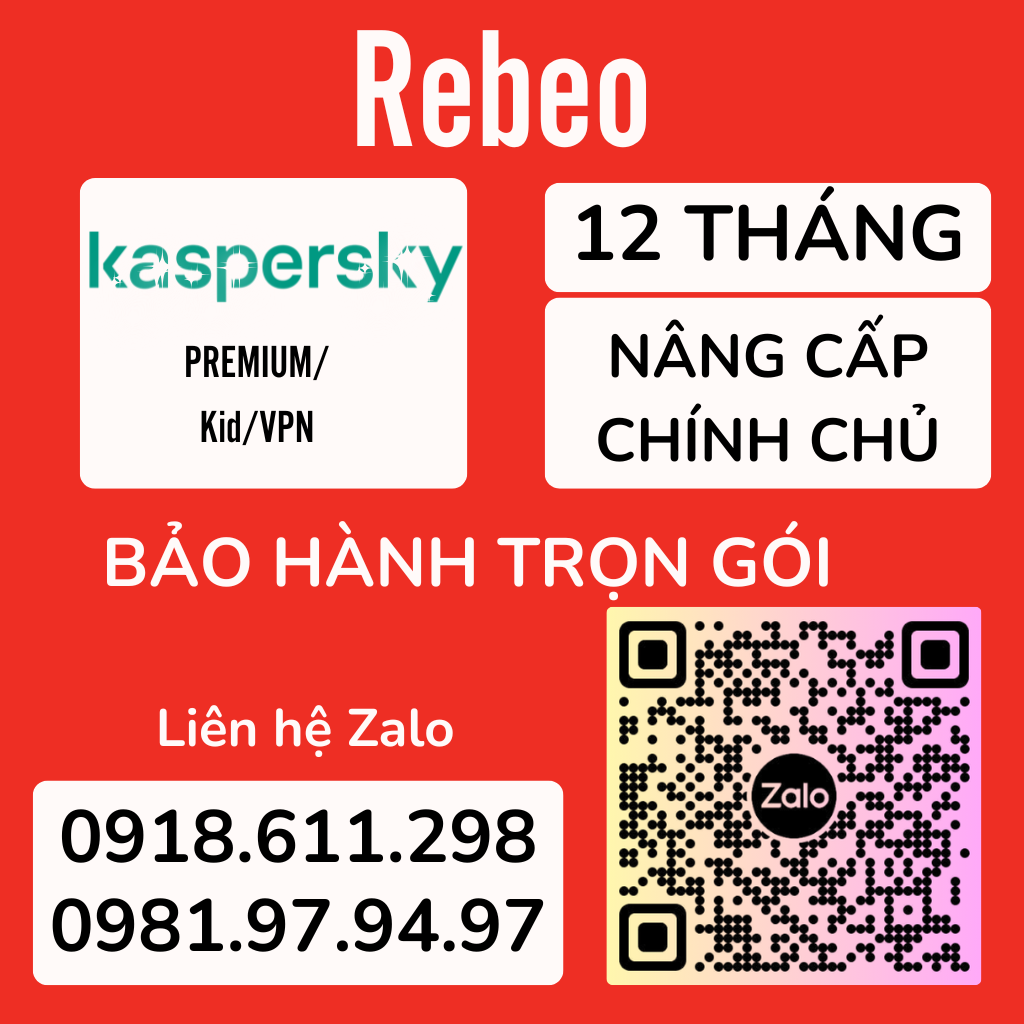  Phần Mềm Diệt Virus Kaspersky Premium - REBEO Shop 