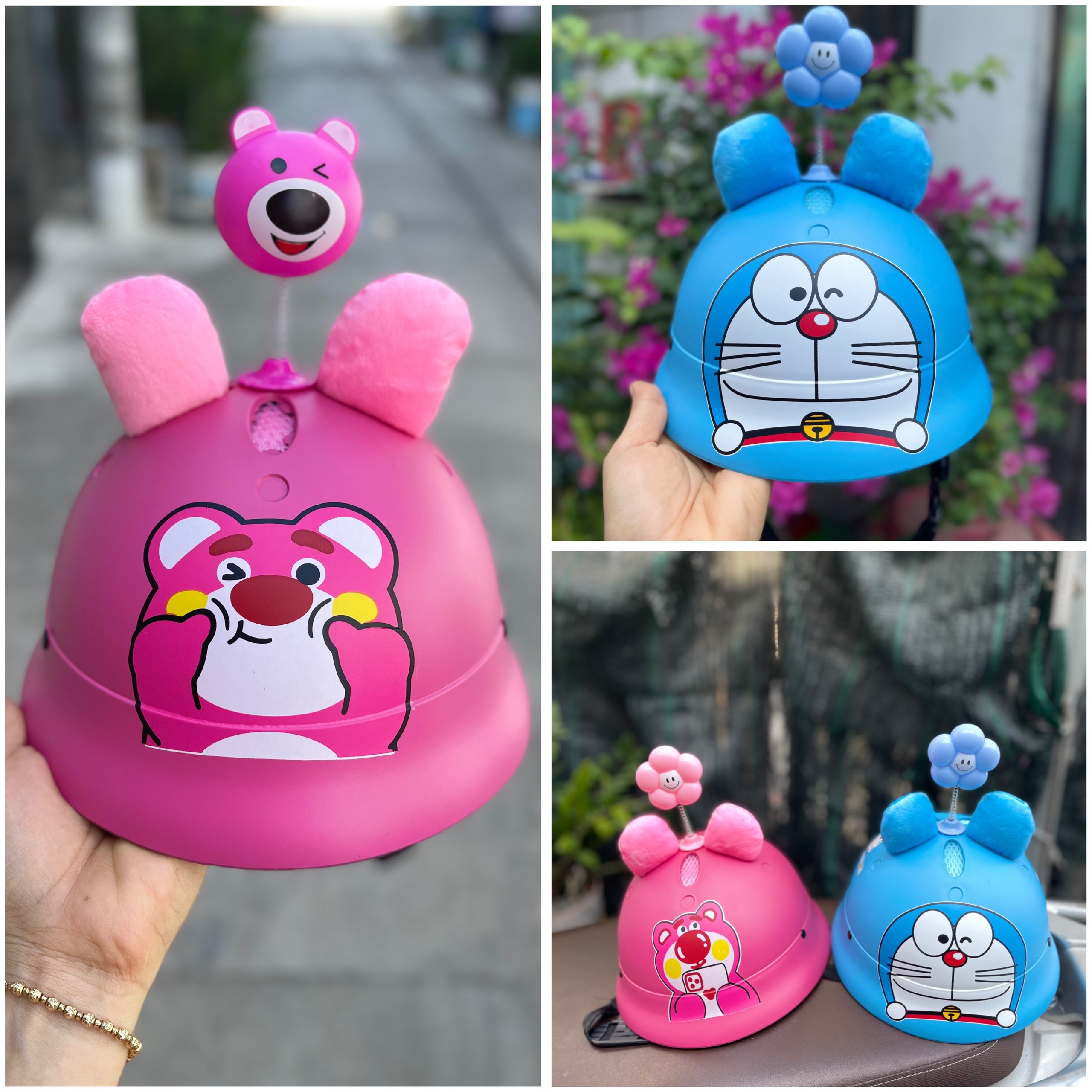 Nón bảo hiểm cối cho bé siêu dễ thương cho bé từ 2 tuổi đến 7 tuổi