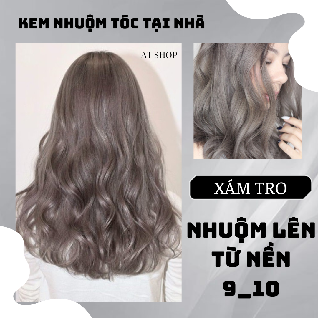 Kem nhuộm tóc màu xám tro,dể dàng sử dụng tại nhà