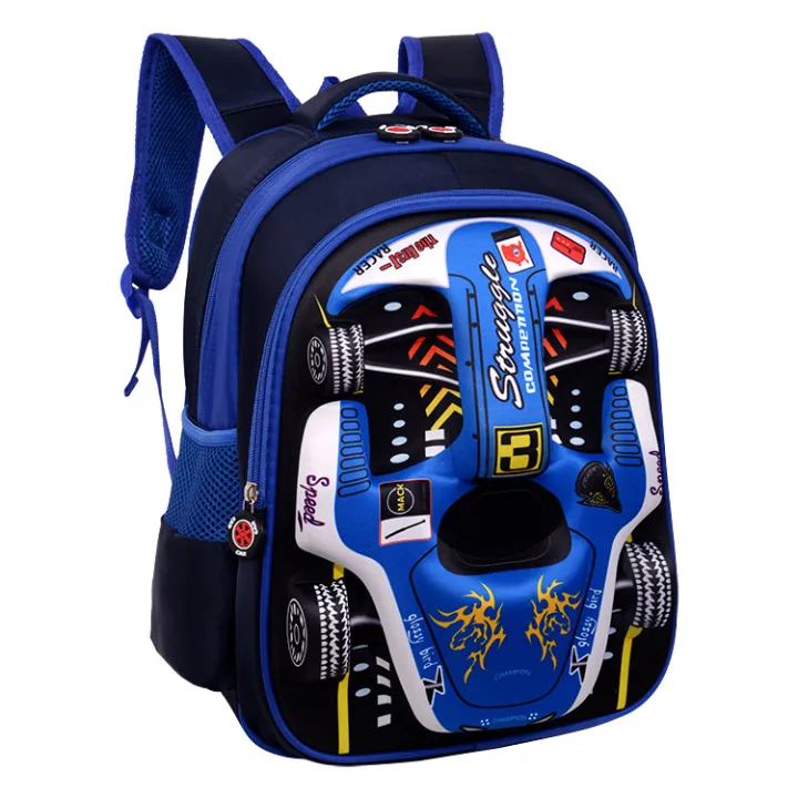 Balo học sinh chống gù in hình oto cho bé trai học lớp 1  - Size 38cm