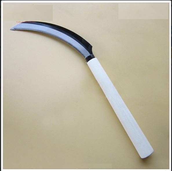 Liềm răng cưa cán gỗ 38cm - Cắt rau cắt đây leo gặt lúaCán dài 21cm lưỡi dài 17cm-LV813