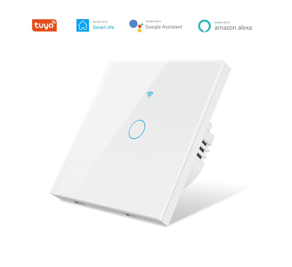 Công tắc thông minh Wifi mặt vuông 1, 2, 3 NÚT (App Tuya, SmartLife),Công tắc cảm  ứng mặt vuông -HÌNH THẬT GIAO NGAY