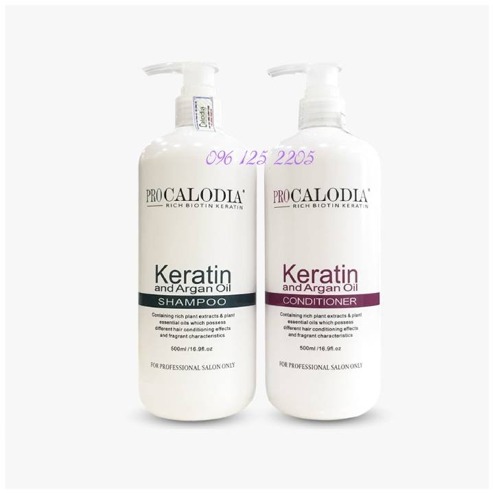 CẶP DẦU GỘI XẢ KERATIN PRO CALODIA 500ML DÀNH CHO TÓC KHÔ XƠ HƯ TỔN - KRTPR
