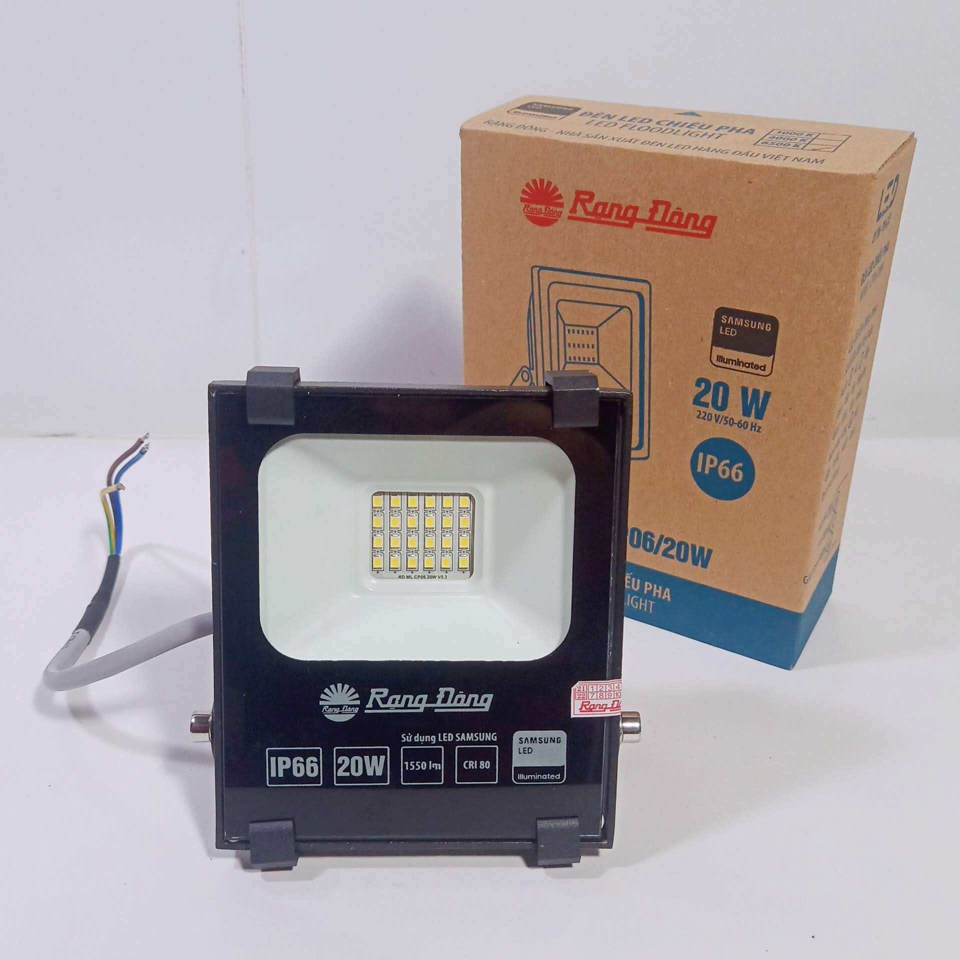Đèn led chiếu pha 20w rạng đông ip66