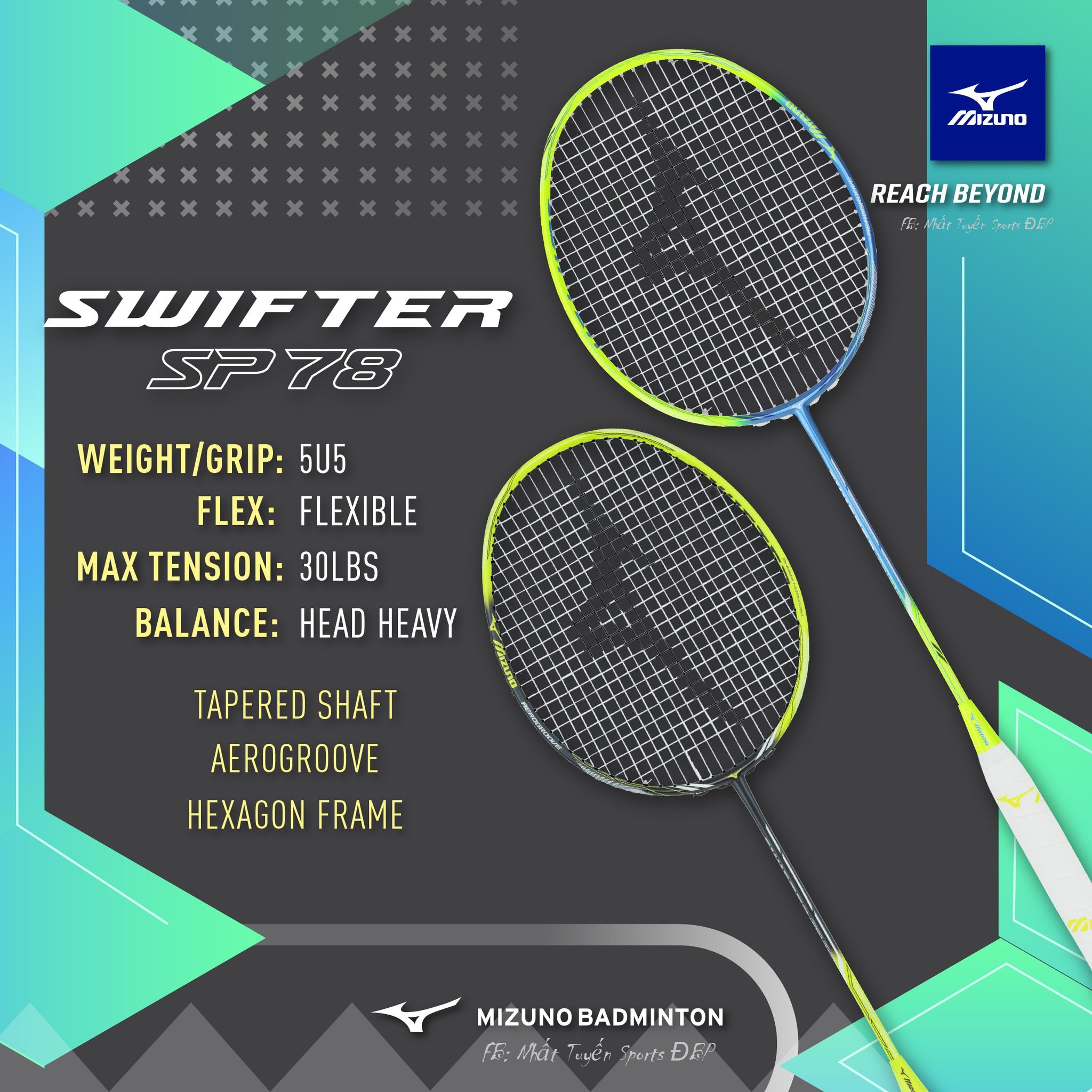 Vợt cầu lông Mizuno Swifter SP 78  - 5U (Chính hãng)