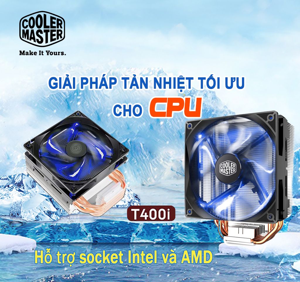 Quạt tản nhiệt cpu - fan cooler master t400i 12cm. hàng chính hãng. bảo hành 3t