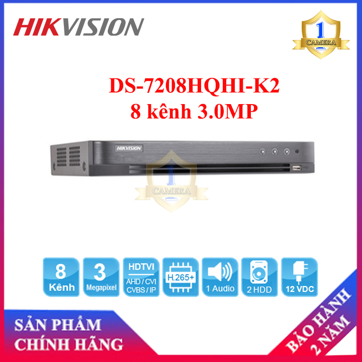 Đầu ghi camera tvi hikvision ds-7208hqhi-k2 8 kênh 3.0mp-camera số 1