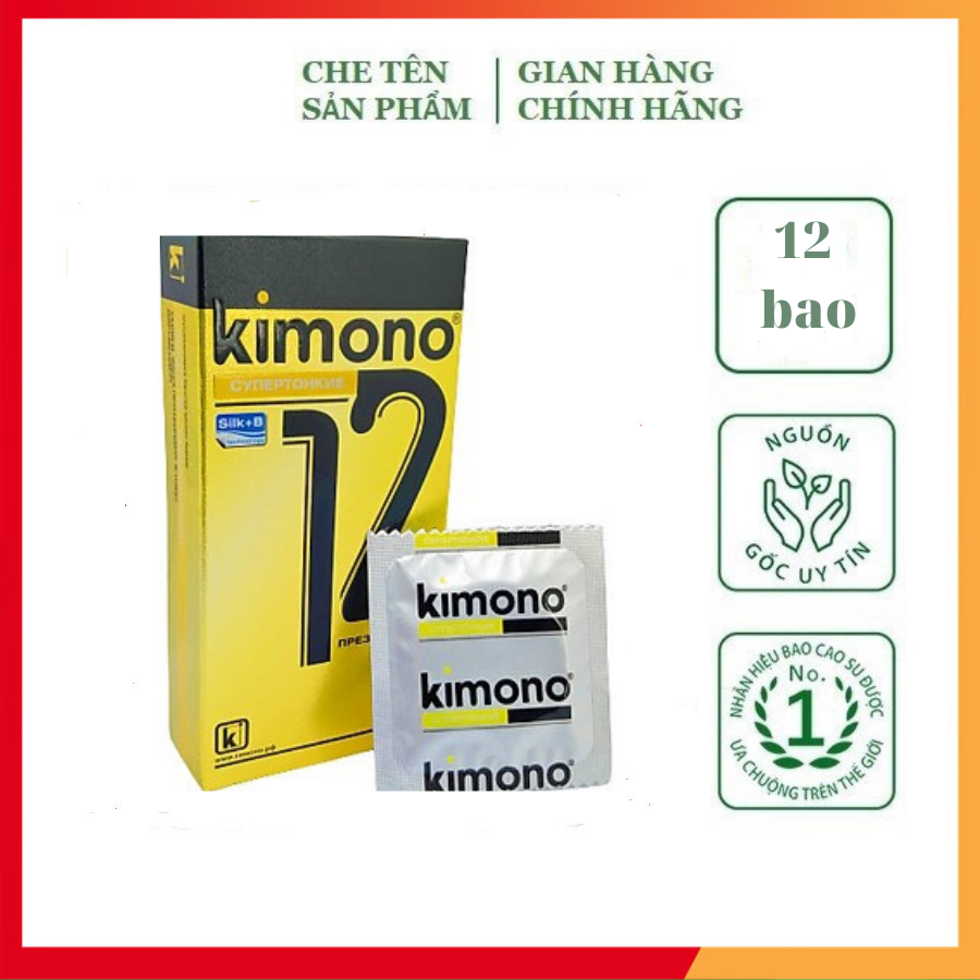 Bao cao su KIMONOVÀNG siêu mỏng 0.02, mang lại cảm giác chân thật nhất, che tên sản phẩm