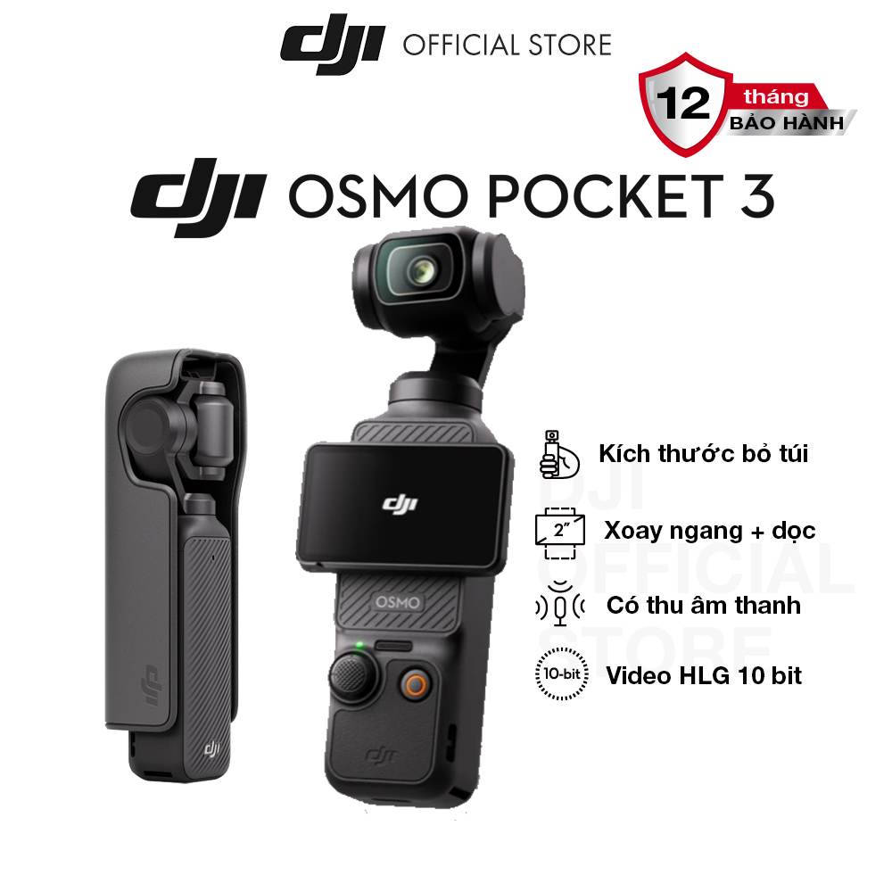 Camera gimbal DJI Pocket 3 bỏ túi nhỏ gọn, quay video vlog sắc nét 4K 120fps (DJI OP 3)