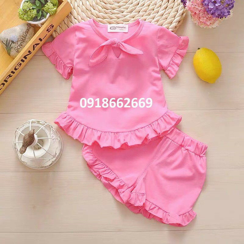 [FREESHIP 25K đơn 99K] Quần áo trẻ em bộ hè bé gái (set tim rua) cotton4c size 5-20kg - 2