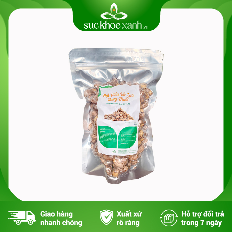 Hạt điều bóc vỏ rang muối Sức Khỏe Xanh - 500g/túi