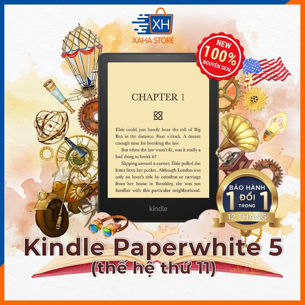 [Hoàn Tiền MAX] [Trả góp 0%] Kindle Paperwhite 5 Gen 11th 2021 NEW 100% - Đèn Vàng - Màn Hình 6.8 Inch (Kindle Paperwhite e-reader - Gen 11th)