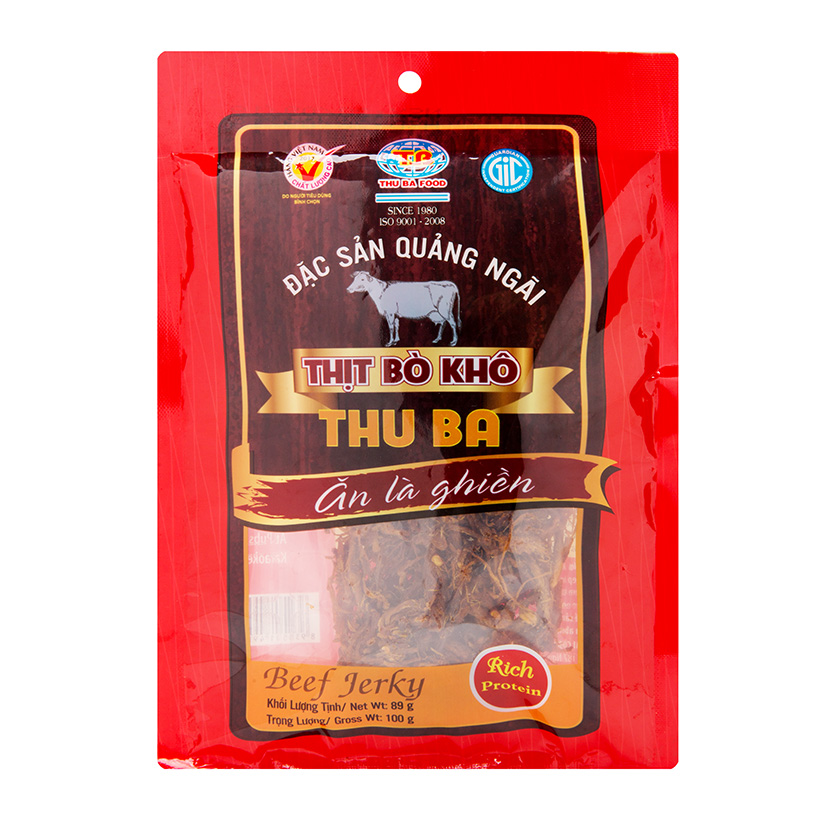 Bò Khô Thu Ba loại 100g dạng sợi, ăn vặt cho nhân viên văn phòng, món ăn dinh dưỡng