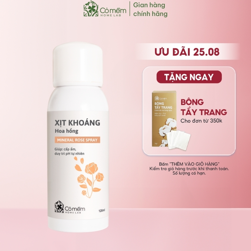 Xịt khoáng dưỡng ẩm nước cân bằng da cấp ẩm kiềm dầu cỏ mềm 120ml