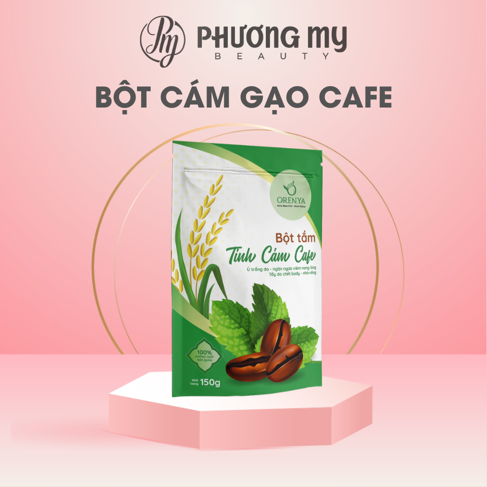 Bột tắm ủ trắng tinh cám gạo cafe 150gr – phuongmy beauty